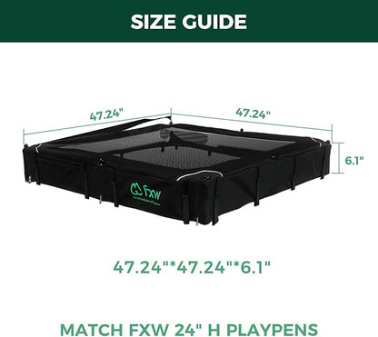 FXW Homeplus Unleashed Indoor Dog Playpen - Stress-Free and Safe Play, Heavy Duty 24 Inch 8 Wire Panels with Playpen Cover for Puppy and Small Dogs, Black│Patented