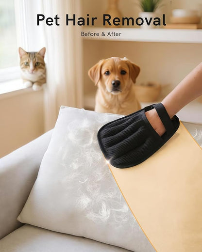2025 Newly Upgraded Pet Hair Removal Gloves for Cats & Dogs, Electrostatic Grooming Gloves for Pet Hair, Five-Finger Reusable Pet Hair Remover Tool for Clothes, Bed, Couch, Carpet, 2 Pcs