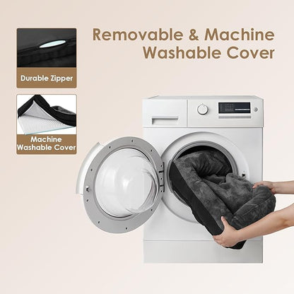 EHEYCIGA Memory Foam Dog Bed for Medium Size, Orthopedic Dog Sofa with Sides and Waterproof Liner, Washable Bolster Pet Bed Couch with Removable Cover, 30x20x6.5 Inch, Grey/Black