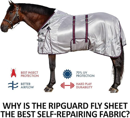 Dura-Tech RipGuard Adjusta-Fit Horse Fly Sheets | Self-Repairing Durability | Enhanced UV & Insect Protection | Ideal for All Horse Breeds