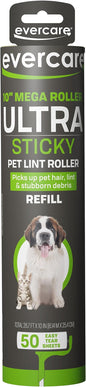 Evercare 10” Mega All-Purpose Pet Hair Lint Roller Refill, 50 Sheets – Sticky Roller for Pet Hair, Cat & Dog Hair Remover, Lint Remover, Pet Hair Remover for Furniture, Clothing & Cars
