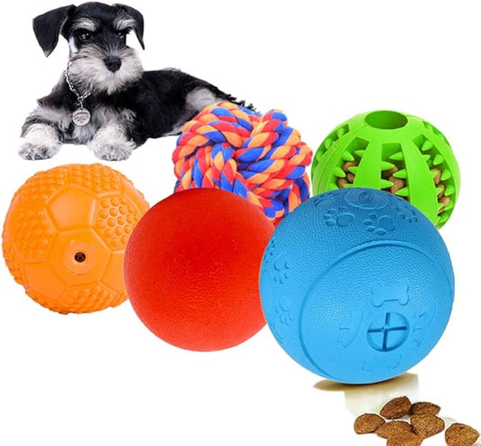 5 Different Functions Interactive Dog Toys for Puppies, Puppy Puzzle Toys for Small Dogs, Dog Balls for Small Dogs, Treat Dispensing Dog Toys, Squeaky Ball, Small Breed
