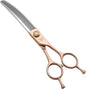 Fenice Peak Professional Curved Thinner Dog Grooming Scissors 7.0'' Rose Gold Thinning Shears Extremely Sharp Blades 440C Stainless Steel Thinning Shears Durable Smooth Fine Cut for Dogs and Cats.