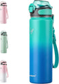 Enerbone 24 oz Insulated Water Bottle, Stainless Steel Bottle with Carrying Strap, Double-Wall Vacuum Insulation Design, Leakproof Sports Bottle with Straw, Keep Drinks Cold or Hot for Hours