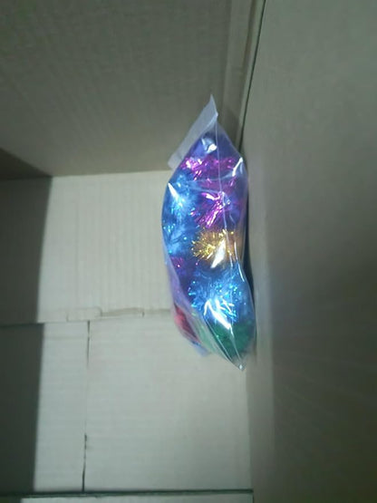 20 Pack 2 Inches Sparkle Balls for Cats, Large Size, Glitter Pom Poms Fuzzy Balls for Cats, Kitten Indoor Assorted Color Random