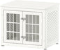 26" Heavy Duty Dog Crate Furniture for Small Dogs, Metal Kennel for High Anxiety Dogs, Chew Proof Pet Cage Indoor, Decorative Dog Kennel End Table, White