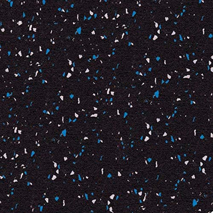 American Floor Mats 1/4in (7mm) Thick 10% Blue/Grey 4' x 18' Heavy Duty Rubber Rolls, Protective Exercise Mats, Home Gym Rubber Flooring