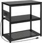 20-29 Gallon Fish Tank Stand with Power Outlets, 3-Tier Metal Aquarium Stand, Breeder Reptile Tank Stand with Shelf for Home Office, 660LBS Capacity, 29.5 x 15.8 x 30.1 inches, Black