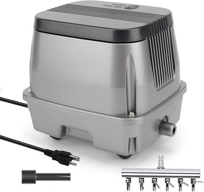 AquaMiracle Linear Air Pump ZP-40/ZP-60/ZP-100/ZP-200 for Pond Aeration, 635/950/1600/4000GPH Septic Air Pump Pond Aerators for Outdoor Ponds, Waste Treatment, Aquarium, Fish Farm, Seafood Restaurant