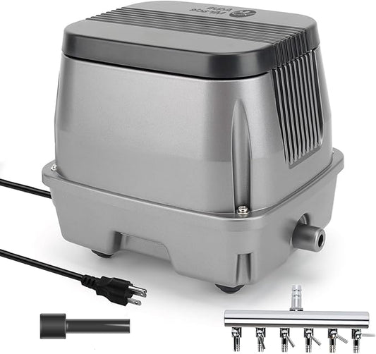 AquaMiracle Linear Air Pump ZP-40/ZP-60/ZP-100/ZP-200 for Pond Aeration, 635/950/1600/4000GPH Septic Air Pump Pond Aerators for Outdoor Ponds, Waste Treatment, Aquarium, Fish Farm, Seafood Restaurant