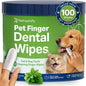 Dog Teeth Cleaning Wipes - 100 Value Pack - Fresh Mint Dog Dental Wipes, Vet Formulated Pet Teeth Cleaning Finger Wipes for Dogs & Cats – Effective Dog Teeth Cleaning, Plaque & Tartar Solution