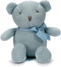 100% Organic Cotton Baby Toys Blue Teddy Bear 6.5" Stuffed Animals for Newborn