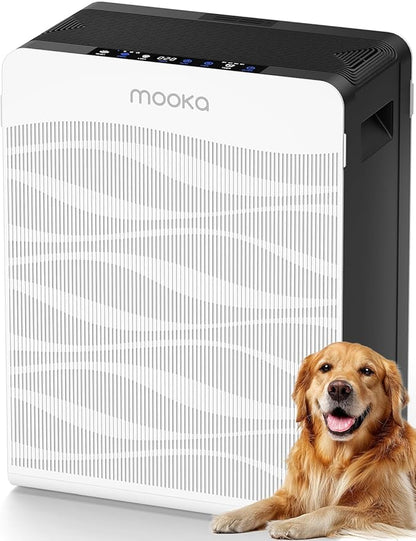 Air Purifier for Home Large Room 2800 Ft², MOOKA Double-Sided Air Purifiers for Home Pets with Washable Filters, PM 2.5 Air Quality Monitor, Air Filter Cleaner for Bedroom, Dorm Room, Office, C300