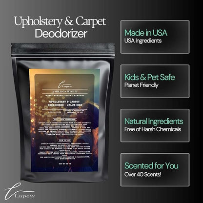 A Million Wishes Carpet Freshener Powder Refill 36 oz | Powerful Odor Eliminator for Home | Upholstery Deodorizer | Carpet Deodorizer | Pet Urine | Cat Litter Box | A Thousand Wishes Fragrance