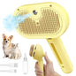 3 In 1 Self-Cleaning Steamy Brush for Pet Grooming - Anti-Static Flying Hair Spray, Removes Loose Hair and Reduces Shedding for Long and Short Fur, Yellow