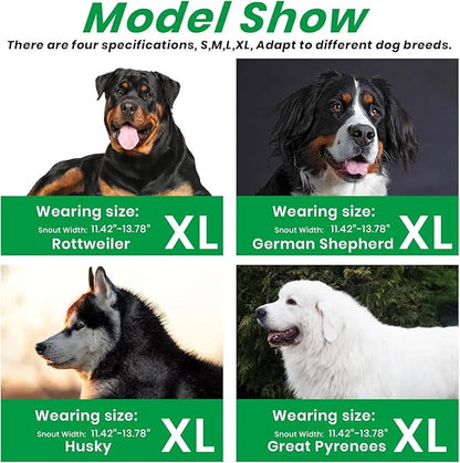 Dog Muzzle, Basket Muzzle for Small Medium Large Dogs, Anti-Biting and Chewing, Lightweight & Sturdy Cage Design, Allows Panting & Drinking, Ideal for Grooming & Training(Green Size XL)