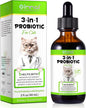 3 in 1 Probiotics for Cats, Cat Digestive Support,Daily Digestive Health Supplement with Multiple Strains of Bacteria Help with Diarrhea,Gas and Bloating, Cat Herbal Supplements- 60ml