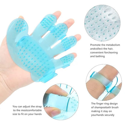 7-Piece Small Pet Grooming Kit with Brush, Nail Clippers, and Adjustable Strap for Rabbits, Hamsters, Guinea Pigs (Blue)