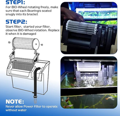 Aquarium Fish Tank Filters Compatible with Penguin 200 350, Hang On Filters Replacement for Penguin BioWheel 200B 350B Assembly Biowheel Part, PRBW2350B, 2 Pack