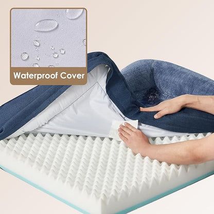 EHEYCIGA Memory Foam Dog Bed for Medium Size, Orthopedic Dog Sofa with Sides and Waterproof Liner, Washable Bolster Pet Couch with Removable Cover, 30x20x6.5 Inch, Navy