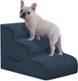 Dog Steps for Small Dogs, 3-Step Pet Ramp Stairs for High Beds and Sofa, Non-Slip Pet Stairs for Small Dogs and Cats, Removable and Easy to Clean Cover, Navy