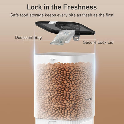 7L/29 Cups Automatic Dog Feeder, 5G WiFi Auto Cat Feeder with Desiccant Bag, Cat Food Dispenser, App Remote Feeding, Stainless Steel Bowl, Dual Power Supply, Ideal for 2-15mm Dry Food