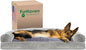 Furhaven Pillow Dog Bed for Large Dogs w/ Removable Bolsters & Washable Cover - Faux Fur & Velvet Sofa - Smoke Gray, Jumbo/XL