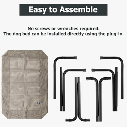 Elevated Dog Bed for Outdoor, Large Raised Dogs Cot for Training, Cooling Pet Beds with Washable Mesh, Indestructible Lifted Platform for Outside Camping, 41 inch Brown