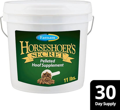 Farnam Horseshoer's Secret Pelleted Hoof Supplement for horses promotes healthy hoof growth, 11lb., 30 day supply