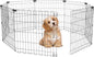 Foldable Dog Playpen 24" Height 8 Panels Metal Exercise Pen No Door - Indoor/Outdoor Puppy Playpen for Small Dogs, Portable Pet Fence for Yard Garden Camping, Black