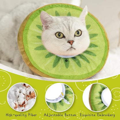 ANWA Adjustable Cat Cone Collar Soft, Cute Cat Donut Collar After Surgery, Kitten Recovery Cones to Stop Licking