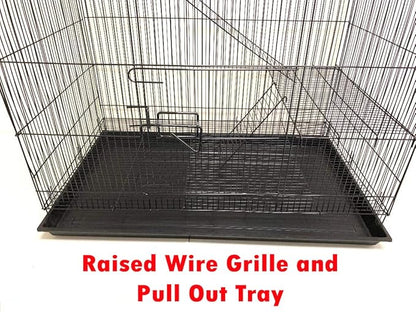 Extra Large 4-Floors with Tight 3/8-Inch Bar Spaing for Ferret Chinchilla Sugar Glider Rats Mice Hamster Gerbil Squirrel Rodent Degu Dagus Small Animal Critter Cage