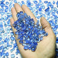 1 Lb (460 g) Light-Blue Sea Glass Stones Irregular Rainbow Glass Pebble Decorative Rock Quartz Tumbled Gemstone Chips for Aquarium Decoration/Vase Filler/Jewelry Making/Handwork Craft/Gems Display