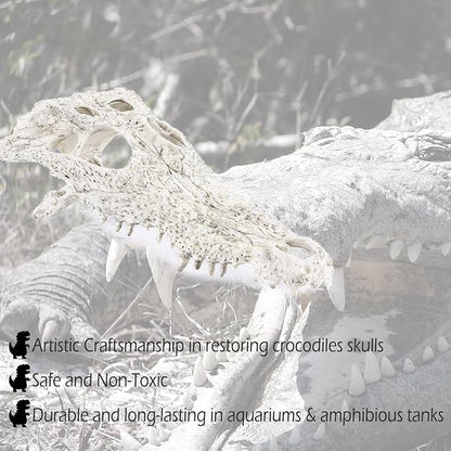Animal Skull Fish Aquarium Hideout Decorations Cave Dinosaur Reptile Ornament Halloween Décor for Terrarium Large Betta Decor Bones