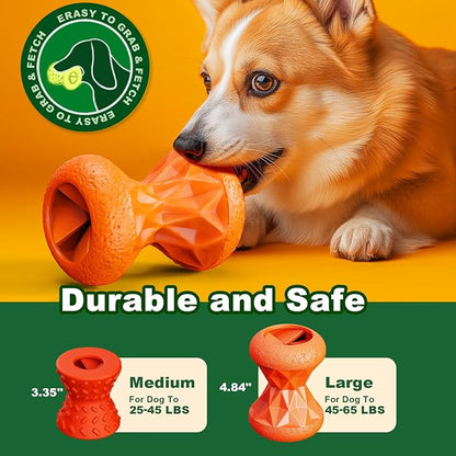 Dog Toys for Aggressive chewers, Indestructible Toy for Small Dogs Interactive Toy Dog chew Toys (Orange + Red)
