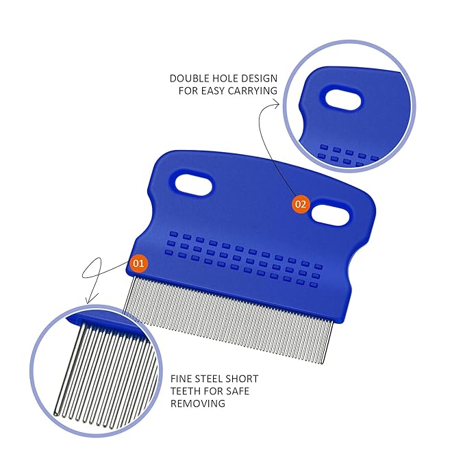 6 Pieces Pet Lice Combs Dog Grooming Flea Cat Tear Stain Comb for Removal Dandruff, Hair Stain, Nit(Pink, Yellow, Dark Blue, Green, Blue, Orange)