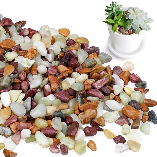 10lbs Pebbles for Indoor Plants, 3/8 Inch Small Rocks for Potted Plants, Succulents, Vase Fillers, Cactus Planters, Bird Bath, Fountain, Outdoor Garden Landscaping