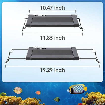 Aquarium Light,14W 24/7 Natural Mode,9 Light Modes(Water Grass Mode & 7 Colors & Cycle),Adjustable Timer and 7 Color Brightness - with Expandable Mounting Bracket for 12~18IN Fish Tank