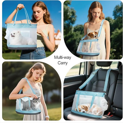 Dog Purse Carrier for Small Dogs Cat Kitty Puppy Rabbit Bunny Dog Cat Bag Carrier for Animals up to 22lbs Soft Sided Collapsible Pet Carrier Sling for Outing Travel Vet-Gray