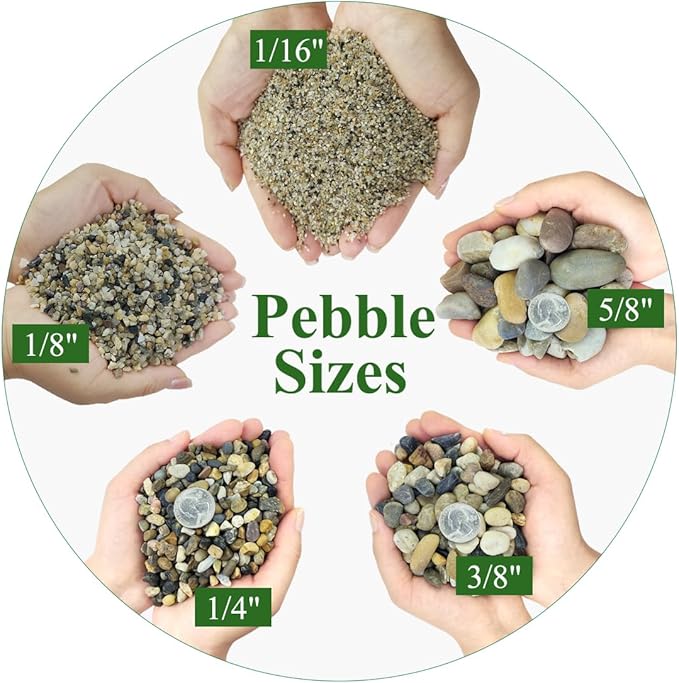 5lbs Aquarium Gravel, 1/8"(2-4mm) Natural River Rocks Succulent Cactus Pea Gravel for Plants, Fish Tank, Decorative Pebbles for Gardening, Flower Pots, Vase Fillers, Landscaping