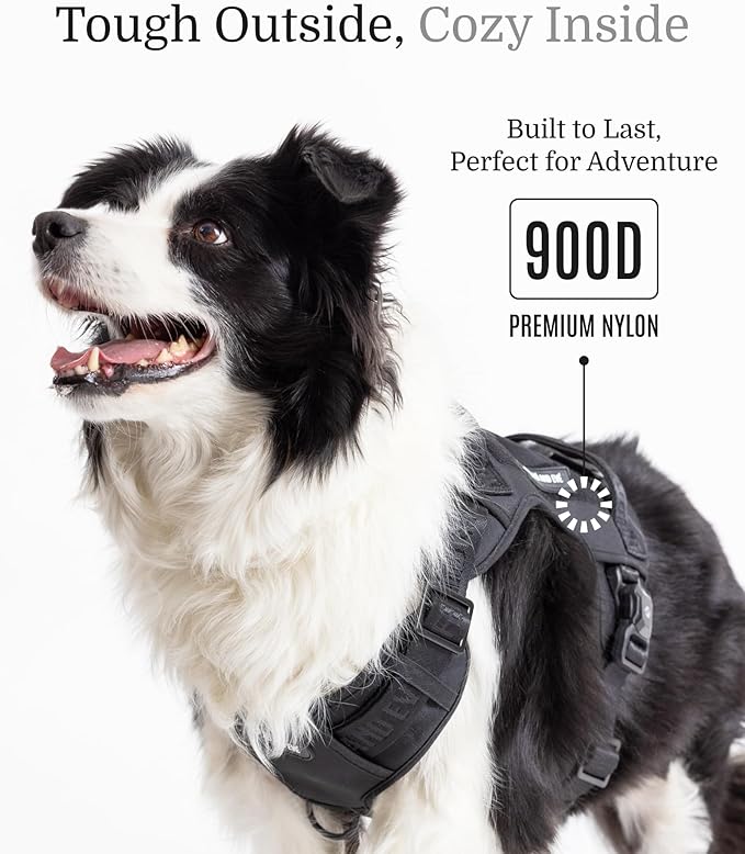 2025 New Edition, Fei & Eve MagEase Dog Harness - 3-Second Magnetic Buckles | 3-Point No-Pull Control | Heavy-Duty 900D Nylon | Dual Safety Handles | Breathable Mesh | Adjustable Fit | Small, Black
