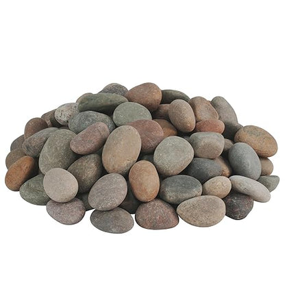 40lbs Large River Rocks for Landscaping, 2-3 Inch Natural Unpolished Bulk Pebbles, Hand-Picked Premium Stones for Garden Design Fish Tank, Flower Pots, Pathways and Backyard, Mixed Color