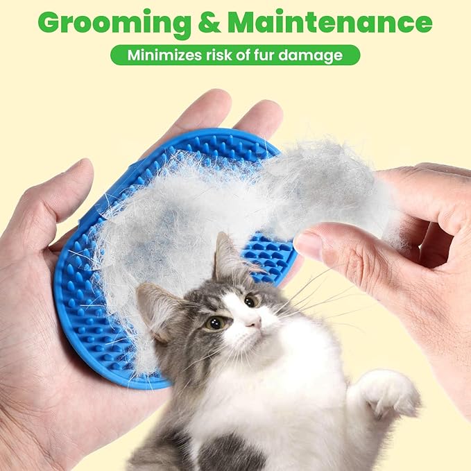 4Colors Cat Self Groomer for Indoor Cats, Wall Mounted Silicone Self Grooming Cat Brush for Long Short Hair, Cat Face Scratchers Cat Corner Massage Comb for Kitten Sofa Chair Leg Scratching Post Cover