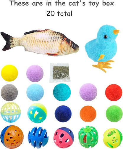 19-Piece Cat Toy Variety Pack for Kittens and Indoor Cats (1.5'' - 8.3'', Cat Toys Pro Collection)