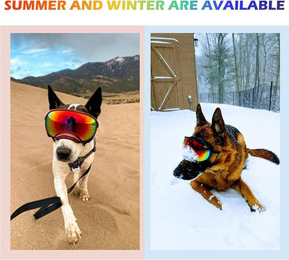 Dog Sunglasses, Large, UV Protection, Adjustable Strap, Soft Foam, Black