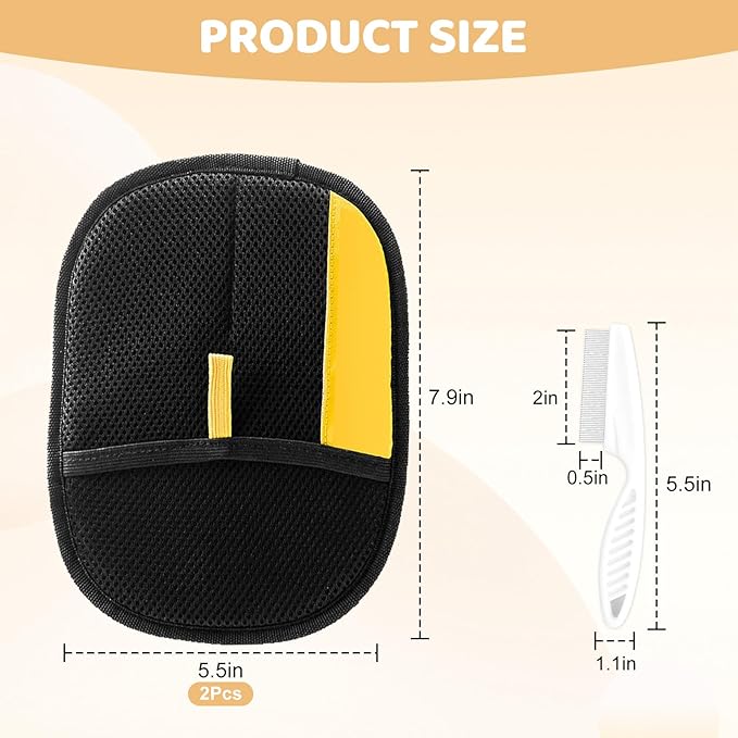 2 Pcs Pet Hair Remover Gloves, Reusable Electrostatic Hair Removal Glove