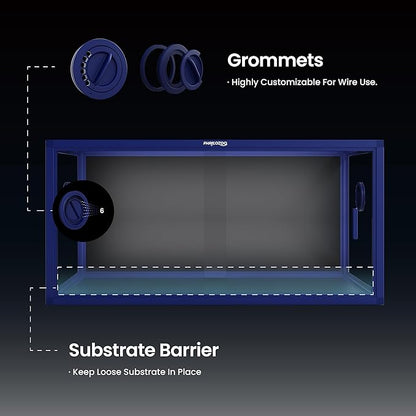 50 Gallon Bearded Dragon Tank, Reptile Enclosure for Easy Maintenance, Front Opening Reptile Tank with Top Screen Ventilation & Glass Sliding Door 36''x18''x18''