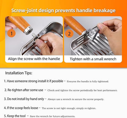 304 Stainless Steel Cat Litter Scoop, One-Piece Pressed Design with No Weld Spots, Durable Anti-Break Handle, Dual Slot Sizes, Easy to Clean, Filters Small Litter Clumps Litter Scoop