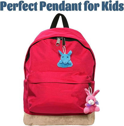 24 Packs Mini Plush Animals Toys, Animals Keychain Charms for Kids, Small Stuffed Animal Bulk for Kids, Easter Party Favors, Easter Basket Stuffers, Carnival Prizes, School Gifts