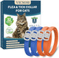 4 Pack Flea and Tick Collar for Cats, 32 Months Flea and Tick Treatment, Flea and Tick Prevention, Waterproof, Adjustable Flea and Tick Collar for Kittens, Blue & Orange